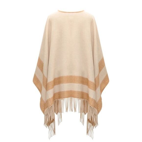 WALTER BAKER Verushka Reversible Poncho Camel/Ivory - Picture 7 of 11